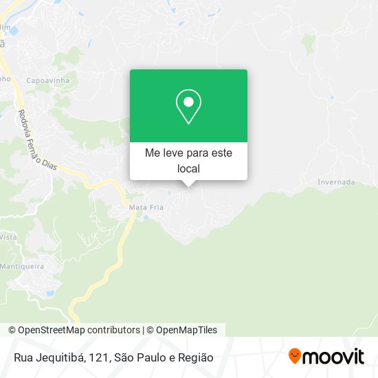 Rua Jequitibá, 121, Mairiporã-SP mapa