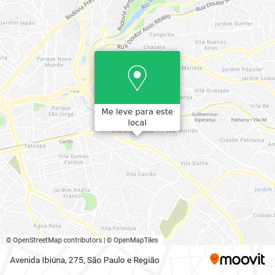 Avenida Ibiúna, 275 mapa