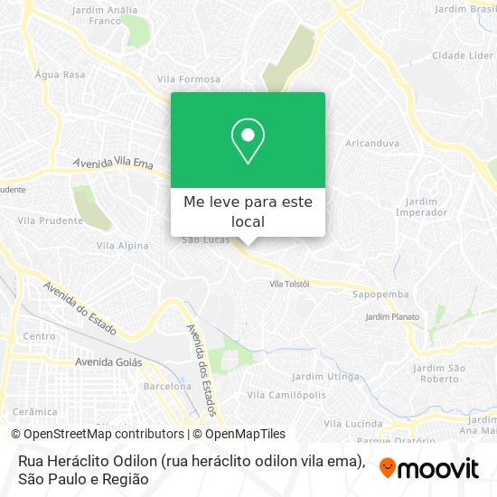 Rua Heráclito Odilon (rua heráclito odilon vila ema) mapa