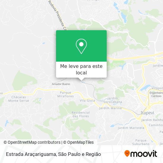 Estrada Araçariguama mapa