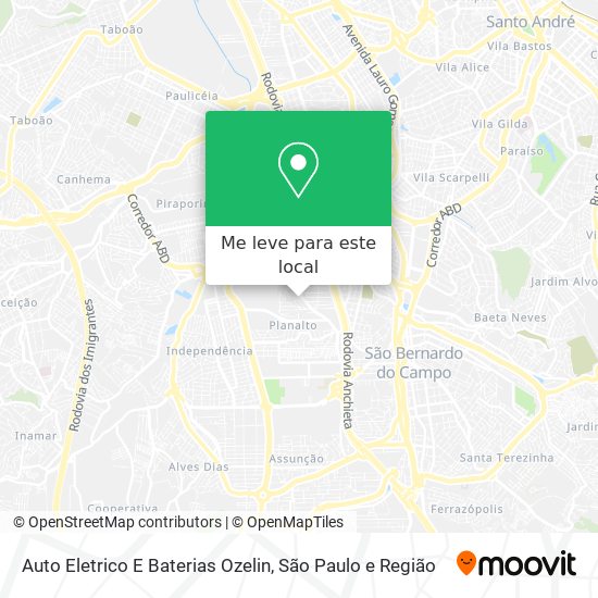 Auto Eletrico E Baterias Ozelin mapa