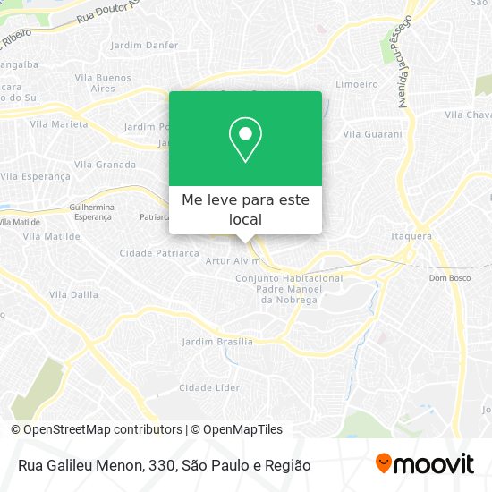 Rua Galileu Menon, 330 mapa