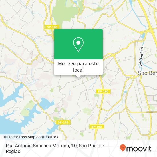 Rua Antônio Sanches Moreno, 10, Conceição Diadema-SP mapa