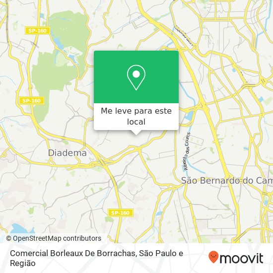 Comercial Borleaux De Borrachas, Rua Minas Gerais, 90 Canhema Diadema-SP 09941-760 mapa