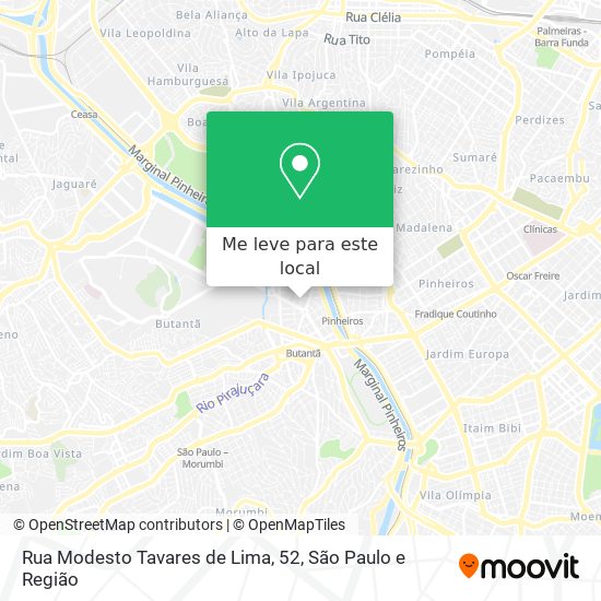Rua Modesto Tavares de Lima, 52 mapa