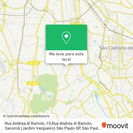 Rua Andréa di Bartolo, 10,Rua Andréa di Bartolo, Sacomã (Jardim Vergueiro) São Paulo-SP mapa