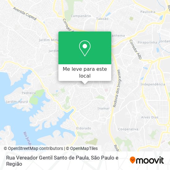 Rua Vereador Gentil Santo de Paula mapa
