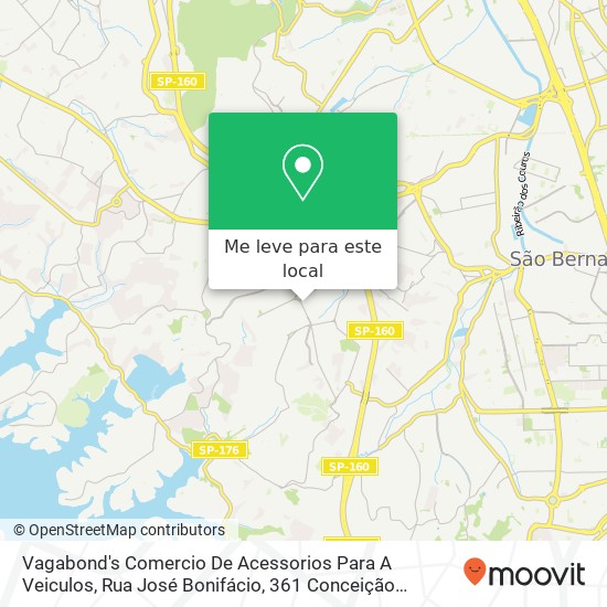 Vagabond's Comercio De Acessorios Para A Veiculos, Rua José Bonifácio, 361 Conceição Diadema-SP 09980-150 mapa