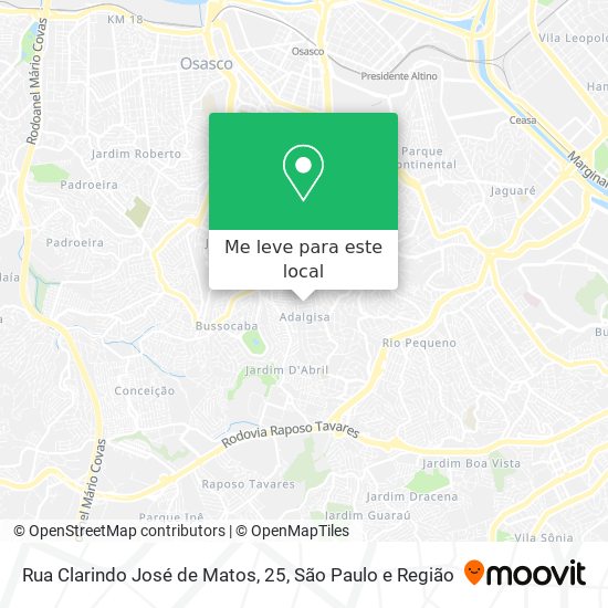 Rua Clarindo José de Matos, 25 mapa