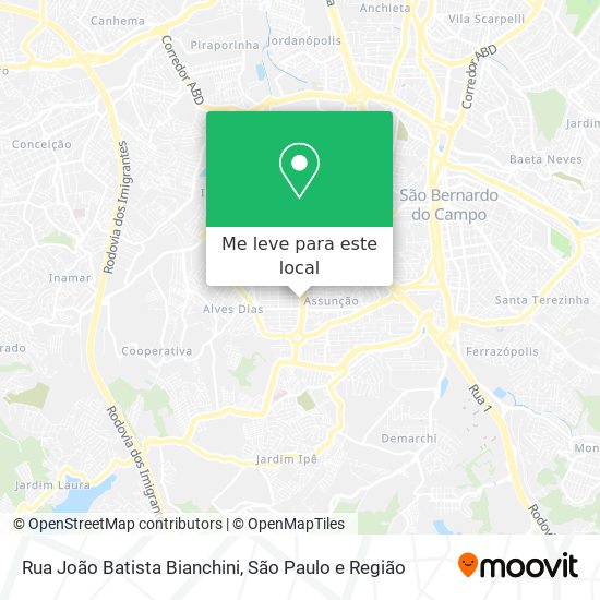 Rua João Batista Bianchini mapa