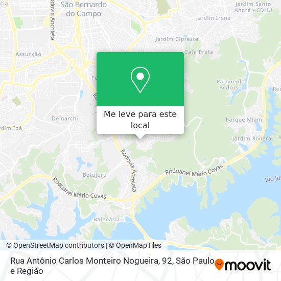 Rua Antônio Carlos Monteiro Nogueira, 92 mapa