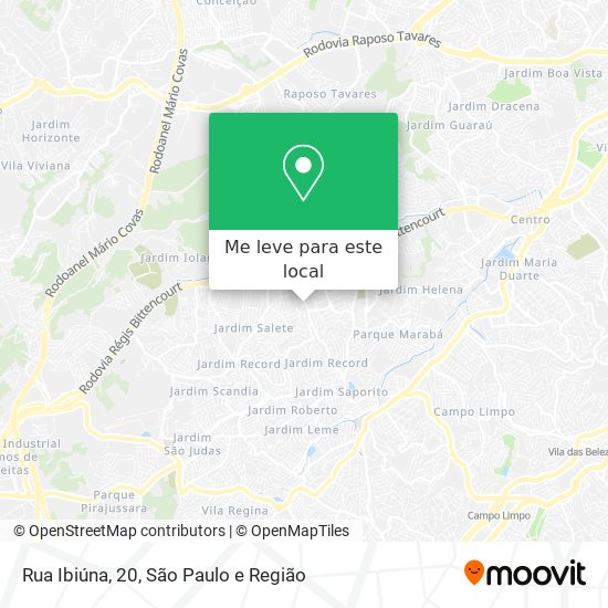 Rua Ibiúna, 20 mapa