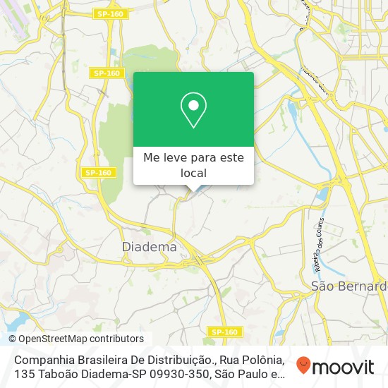 Companhia Brasileira De Distribuição., Rua Polônia, 135 Taboão Diadema-SP 09930-350 mapa