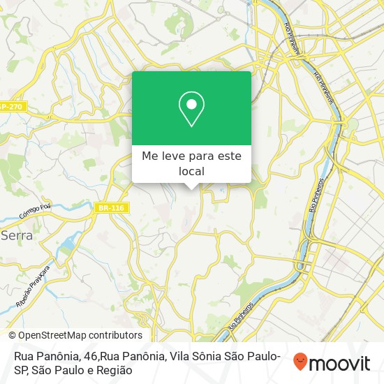 Rua Panônia, 46,Rua Panônia, Vila Sônia São Paulo-SP mapa