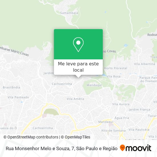 Rua Monsenhor Melo e Souza, 7 mapa