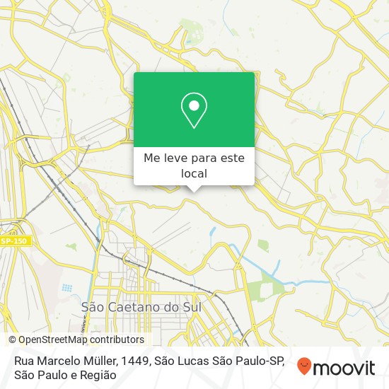 Rua Marcelo Müller, 1449, São Lucas São Paulo-SP mapa