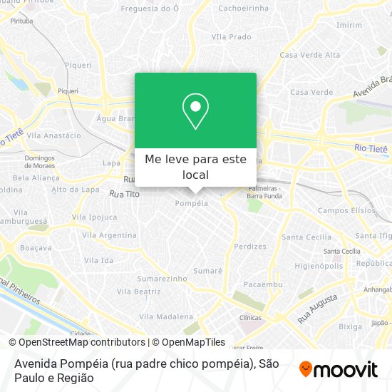 Avenida Pompéia (rua padre chico pompéia) mapa