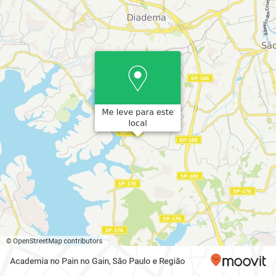 Academia no Pain no Gain, Avenida Frei Ambrózio Oliveira Luz Eldorado Diadema-SP 09972-061 mapa