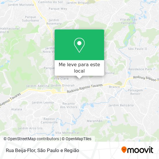 Rua Beija-Flor mapa