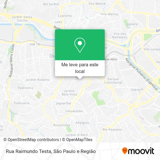 Rua Raimundo Testa mapa
