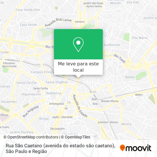 Rua São Caetano (avenida do estado são caetano) mapa