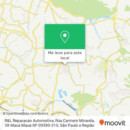 R&L Reparacao Automotiva, Rua Carmem Miranda, 38 Mauá Mauá-SP 09380-310 mapa