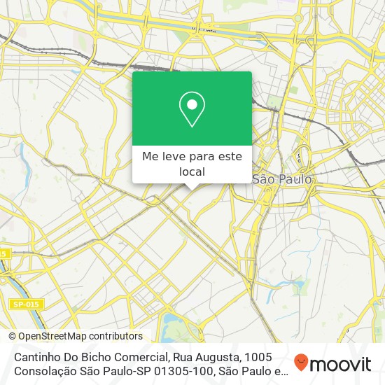 Cantinho Do Bicho Comercial, Rua Augusta, 1005 Consolação São Paulo-SP 01305-100 mapa