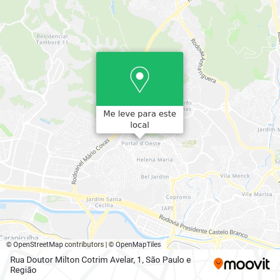 Rua Doutor Milton Cotrim Avelar, 1 mapa