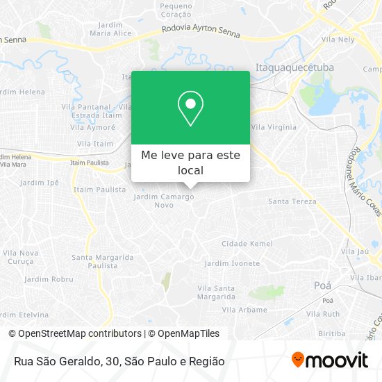 Rua São Geraldo, 30 mapa