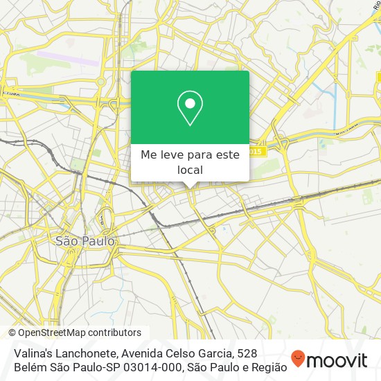 Valina's Lanchonete, Avenida Celso Garcia, 528 Belém São Paulo-SP 03014-000 mapa