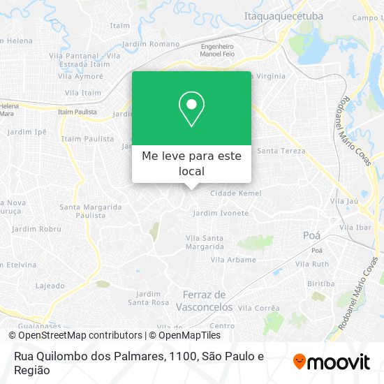 Rua Quilombo dos Palmares, 1100 mapa