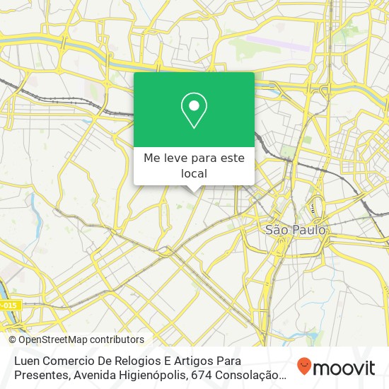 Luen Comercio De Relogios E Artigos Para Presentes, Avenida Higienópolis, 674 Consolação São Paulo-SP 01238-000 mapa