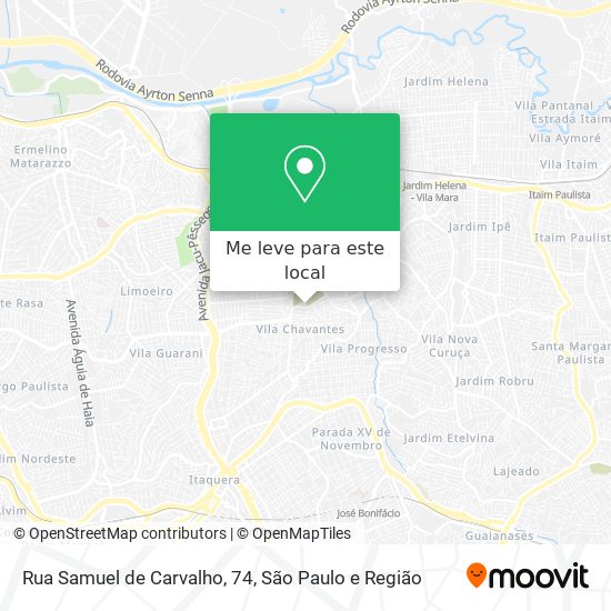 Rua Samuel de Carvalho, 74 mapa