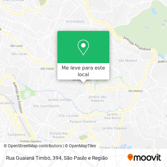 Rua Guaianá Timbó, 394 mapa