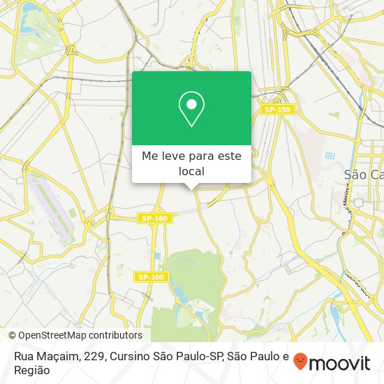 Rua Maçaim, 229, Cursino São Paulo-SP mapa