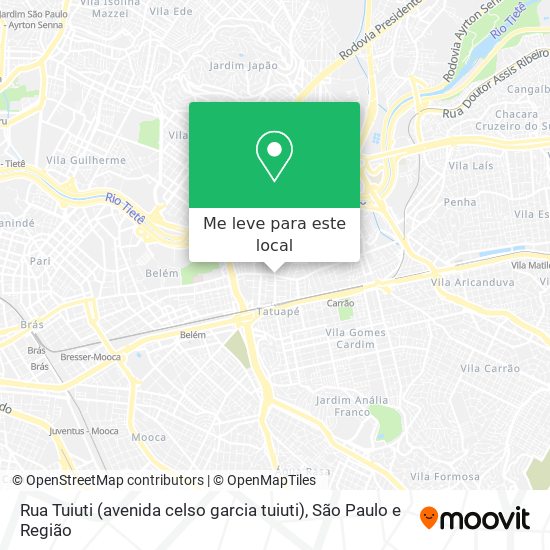 Rua Tuiuti (avenida celso garcia tuiuti) mapa