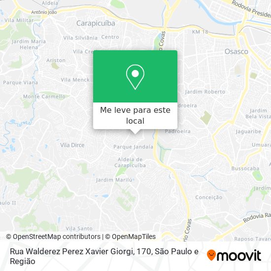 Rua Walderez Perez Xavier Giorgi, 170 mapa