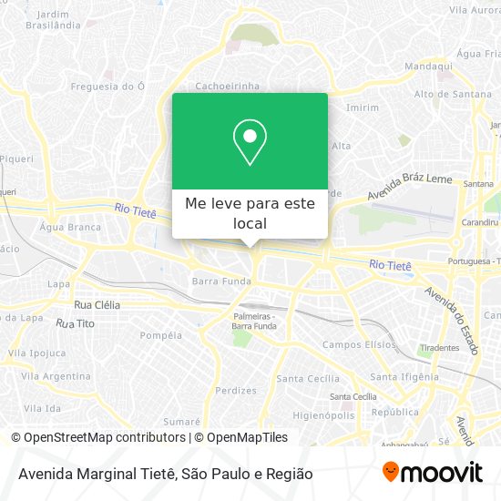Avenida Marginal Tietê mapa