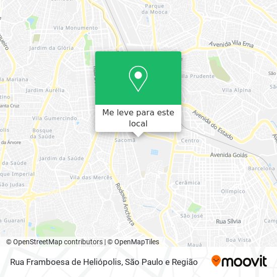 Rua Framboesa de Heliópolis mapa