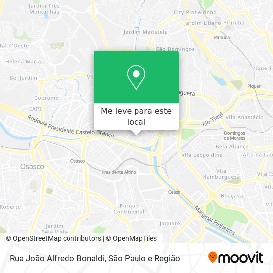 Rua João Alfredo Bonaldi mapa