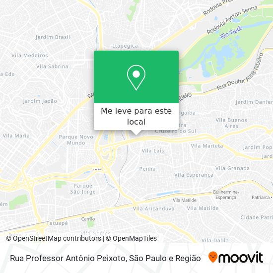 Rua Professor Antônio Peixoto mapa