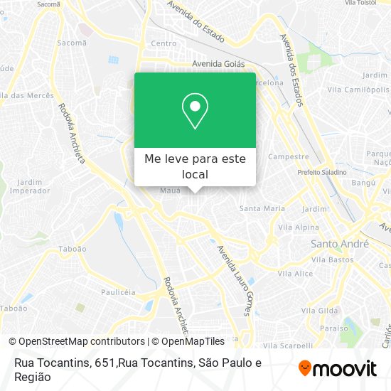 Rua Tocantins, 651,Rua Tocantins mapa