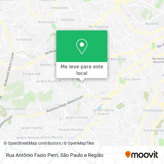 Rua Antônio Fazio Perri mapa