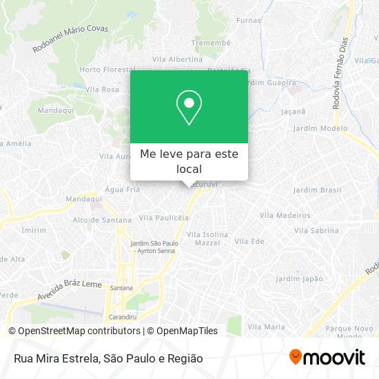 Rua Mira Estrela mapa