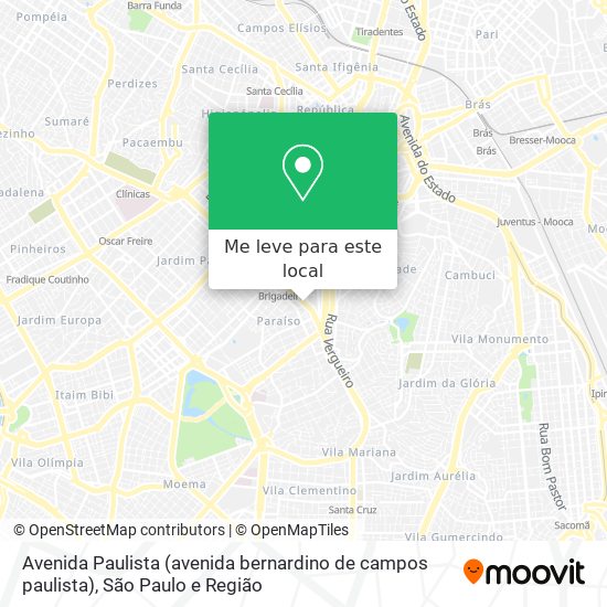 Avenida Paulista (avenida bernardino de campos paulista) mapa