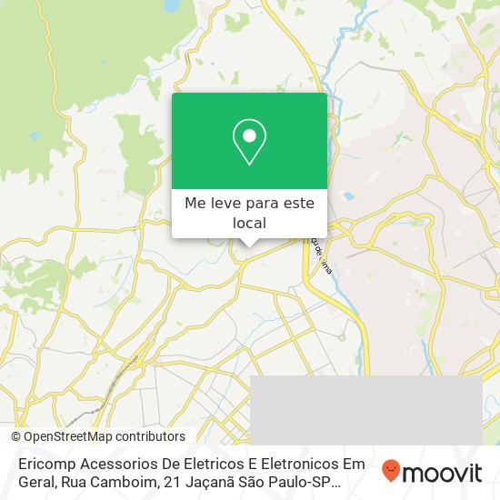 Ericomp Acessorios De Eletricos E Eletronicos Em Geral, Rua Camboim, 21 Jaçanã São Paulo-SP 02277-120 mapa