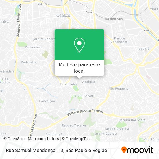 Rua Samuel Mendonça, 13 mapa
