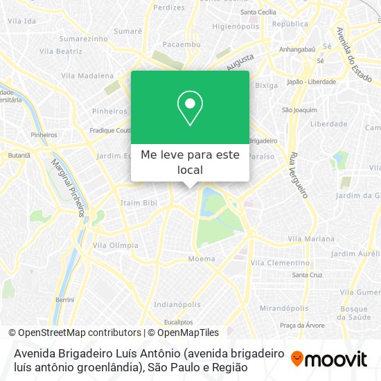 Avenida Brigadeiro Luís Antônio (avenida brigadeiro luís antônio groenlândia) mapa