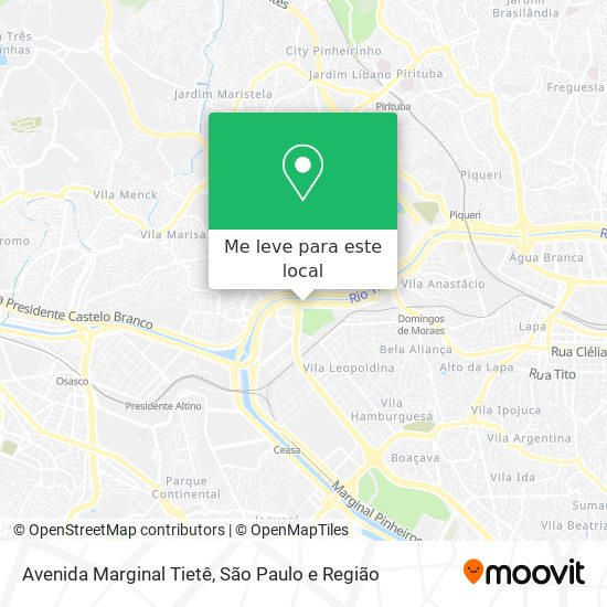 Avenida Marginal Tietê mapa