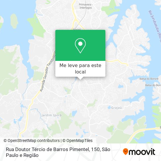 Rua Doutor Tércio de Barros Pimentel, 150 mapa